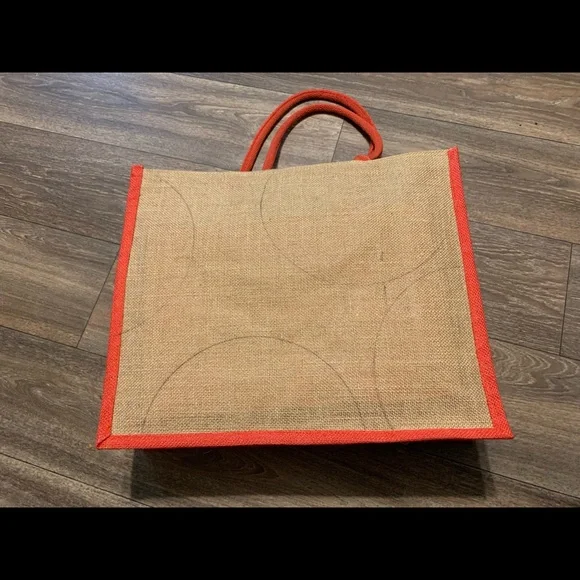 Burlap Tote “Circles Around Her” Hand Painted by Lee for Artbylee123 - Picture 3 of 5